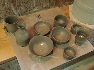 on a potters wheel