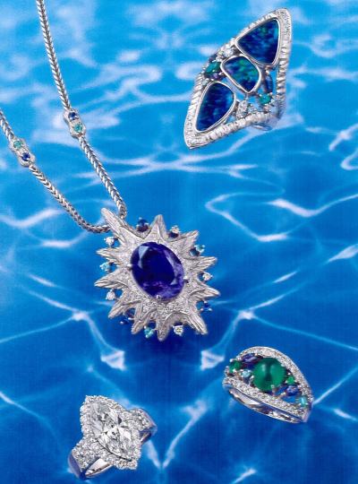 ◆新品仕上◆翁淳・作　タンザナイト　サファイア　ダイヤモンド　PT900リング　CGL鑑別書　ジュエリー　CK-027 ◇新品仕上◇翁淳・作 タンザナイト サファイア ダイヤモンド PT900