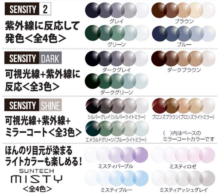 HOYA 色が変わるレンズ 調光レンズ新色”センシティシャイン HOYA 色が変わるレンズ 調光レンズ新色”センシティシャイン