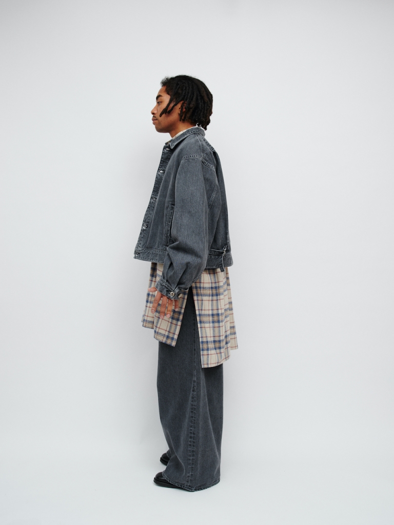 DIGAWEL チェックストレートウールパンツ size1 DIGAWEL チェックストレートウールパンツ size1