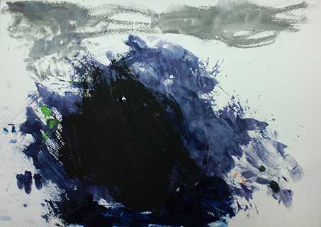 水彩画「雲行きの怪しい」