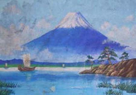 水彩画　絵画　「茶の湯綺譚」 水彩画絵画「茶の湯綺譚」