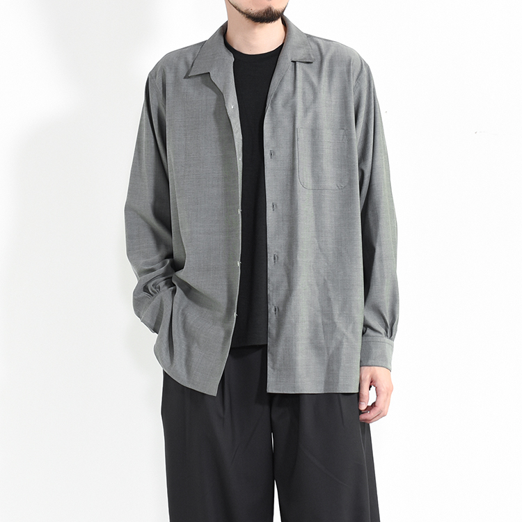 markaware オープンカラーシャツ 2/72 オーガニックウールヴィエラ