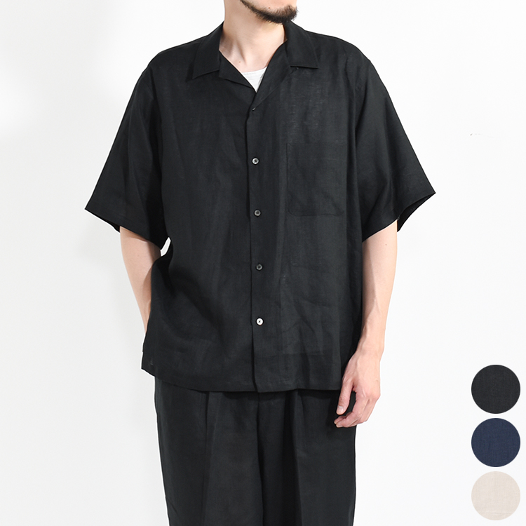 MARKAWARE ヘンプ 半袖シャツ (size/2) 40% OFF】[a24b-05sh02b]MARKAWARE(マーカウェア) HEMP SHIRTING