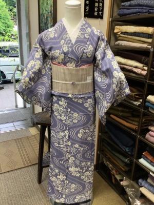 単衣菊花流水紋綸子付け下げ|mercariメルカリ官方指定廠商|Bibian比比 