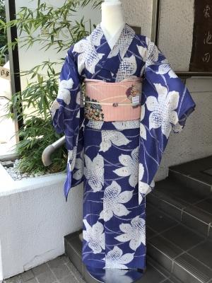 大きな百合のアンティーク夏着物 | 時代布池田ブログ