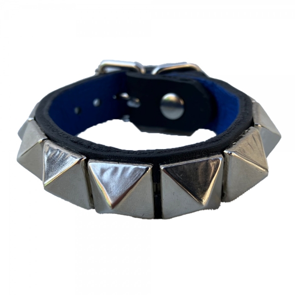 更新0616□-棘男-1 row studs leather wristband□最終予約案内