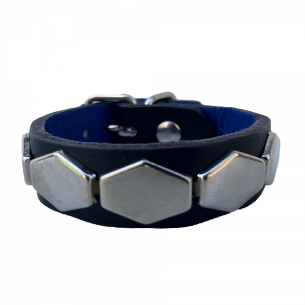 更新0616□-棘男-1 row studs leather wristband□最終予約案内