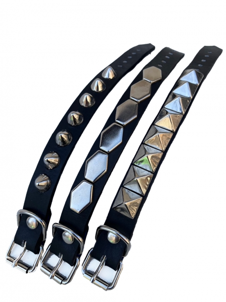 更新0616□-棘男-1 row studs leather wristband□最終予約案内