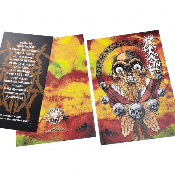 裂け目の突破　オリジナルアーティストRandy Vargas氏手書きプレイマット 更新0421□PUSHEAD_“CURTAIN RAIL” ARTWORK BOOK (with STICKER)□Re