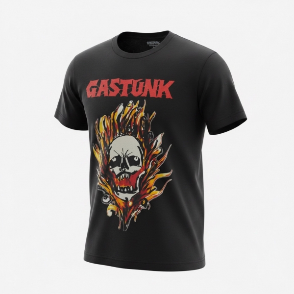 更新0604□GASTUNK_BURNING SKULL T SHIRT / HOODIE□予約受付中