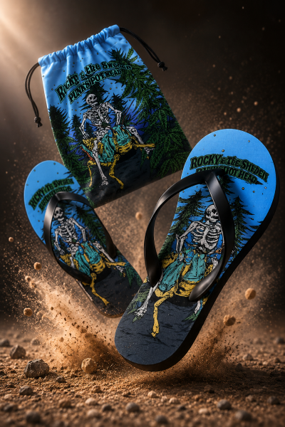 新品　JUDY AND MARY　浮き輪　ビーチサンダル　バッグ 更新0621□ROCKY&TheSWEDEN_“PUNKS POT HEAD” Flip Flops with bag