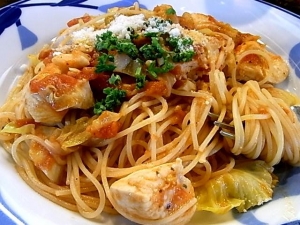 トマトソースのパスタ