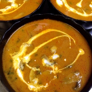 マッシュルームとチキンのカレー