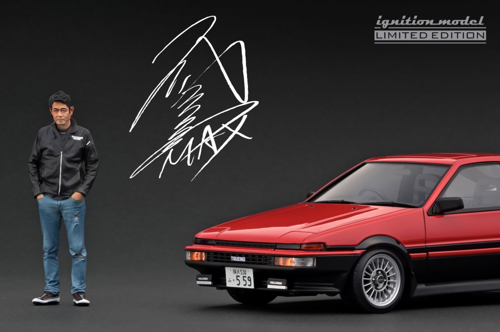 60台限定 1/18 イグニッションモデル トヨタ AE86 織戸学 フィギュア 予告：1/18 織戸氏フィギュア付 WEB限定「スプリンター トレノ 3ドア