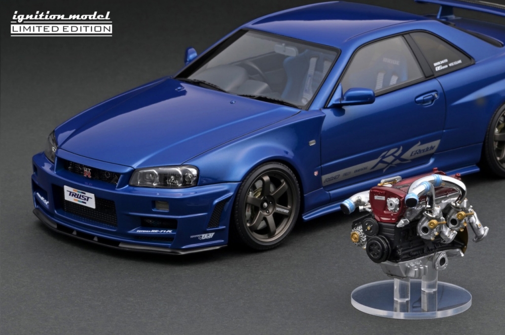 1/18 エンジン付 WEB限定「TRUST Greddy 34RX」明日 11/11(月)21時半