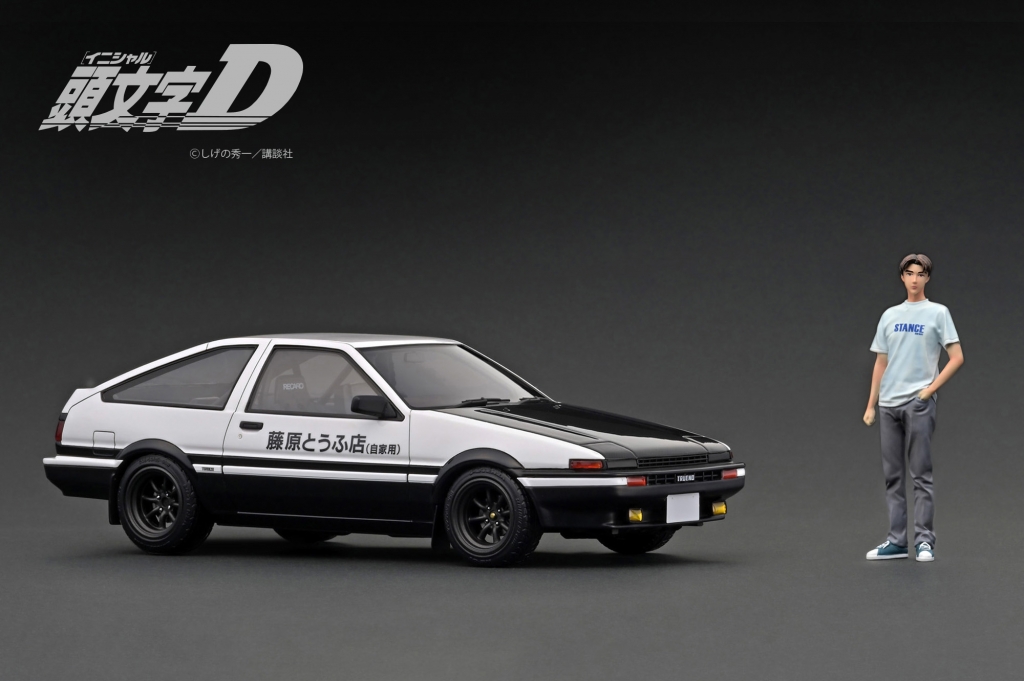 お買い得モデル web optionで紹介！「藤原拓海フィギュア付き!」頭文字D「AE86 ミニカー