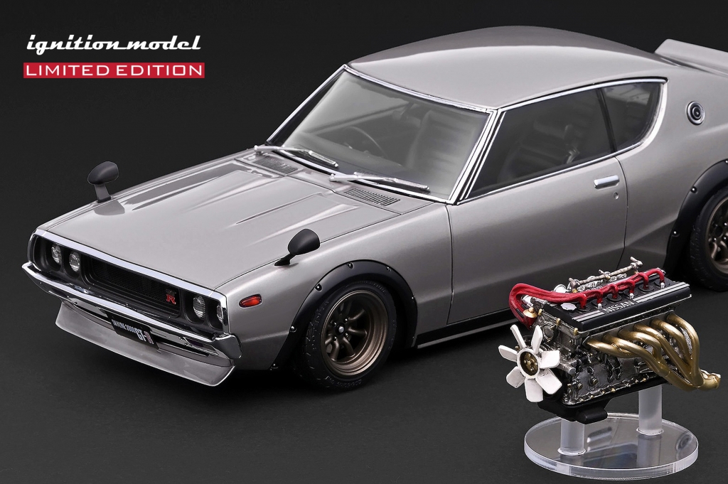 イグニッションモデル 1/18 ケンメリ　スカイラインGT-R シルバー 明日 9/11(金）昼12時～受注スタート！エンジン付 WEB限定「1/18