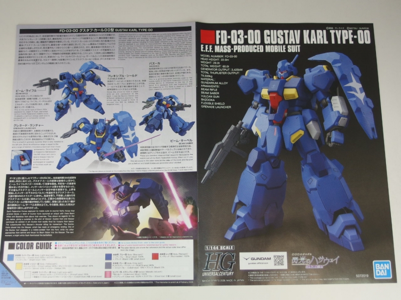 HG 1/144 FD-03-00 グスタフ・カール00型 (機動戦士ガンダム 閃光の