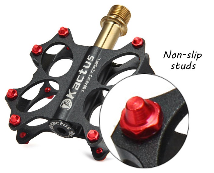 軽量 約165ｇ フラットペダル チタンシャフト ブラック ROCKBROS 自転車 ペダル フラット チタン フラットペダル チタニウム