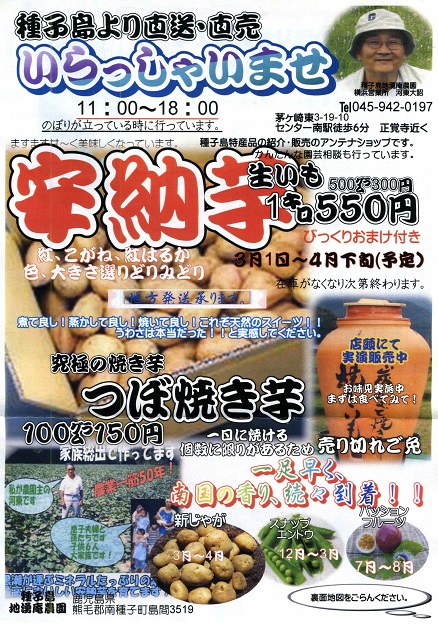 都筑区にある種子島・安納芋直売所で究極の「つぼ焼き芋」を買いました 