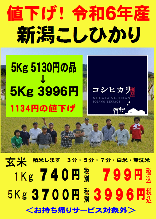値下げ早い者勝ち！ 令和6年 新米 新潟産コシヒカリ30kg 農家直送！新潟コシヒカリ玄米30kg オリジナル