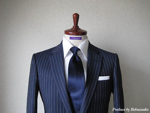 美品✨Regent House AB7 XL スーツ 総裏ネイビーストライプ メンズスーツ縦ストライプ柄グレーXL
