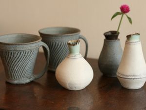 林さとみ　粉引丸そぎ　マグカップ　プレート 林さとみ 粉引丸そぎ マグカップ プレート キッチン・食器