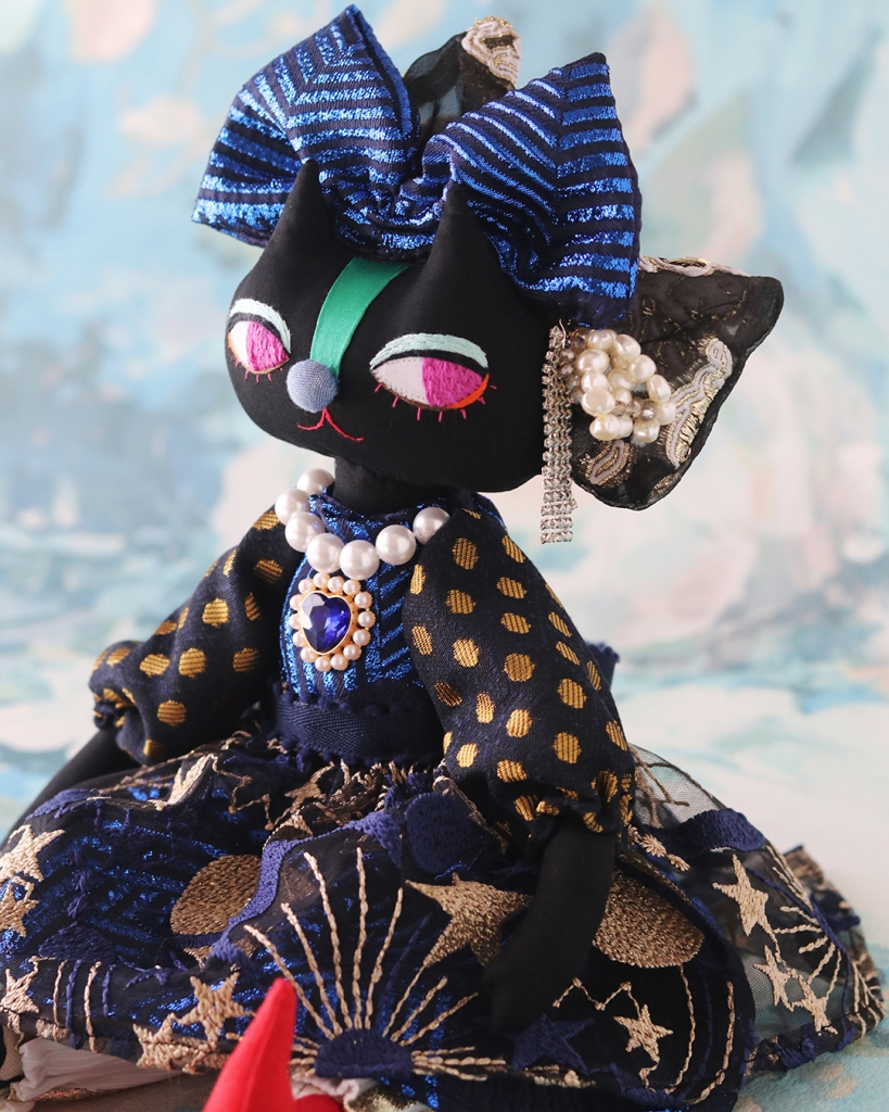 上村久美　猫の人形gazet（ガゼット）着物 大きいサイズバッグチャーム　ねこ 上村久美 猫の人形gazet（ガゼット）着物 大きいサイズバッグチャーム ねこ