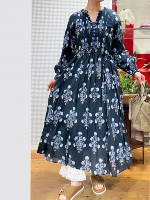 ne quittez pas 花柄 ロングワンピース ブルー（ne quittez pas 