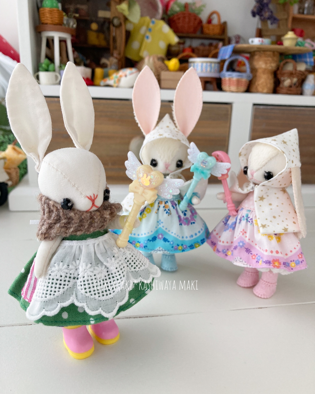 作家様　まとめ売り　ぬいぐるみ　ミニチュア　うさぎ　人形　ハンドメイド ハンドメイド♥小さなぬいぐるみ うさぎさん ぬいぐるみ Chamo