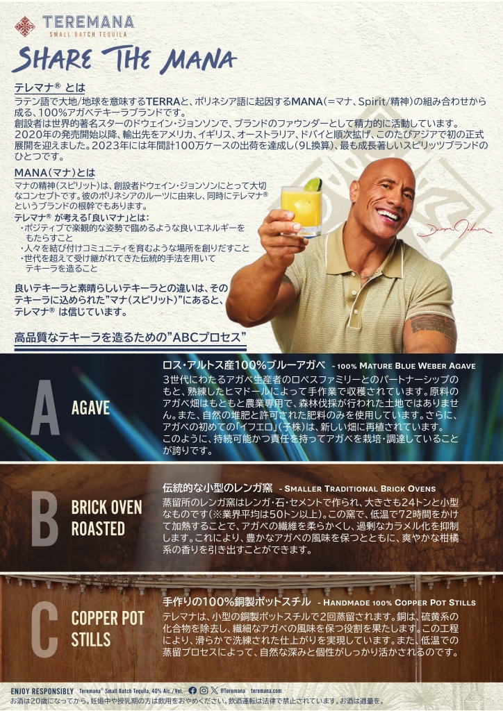 ハリウッドスター「ザ・ロック」が手がけるスモールバッチ・テキーラ