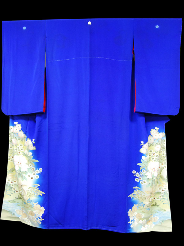 綺麗な青地に幻想的な菊文様訪問着 | kimono sarasa 綺麗な青地に幻想的な菊文様訪問着 | kimono sarasa