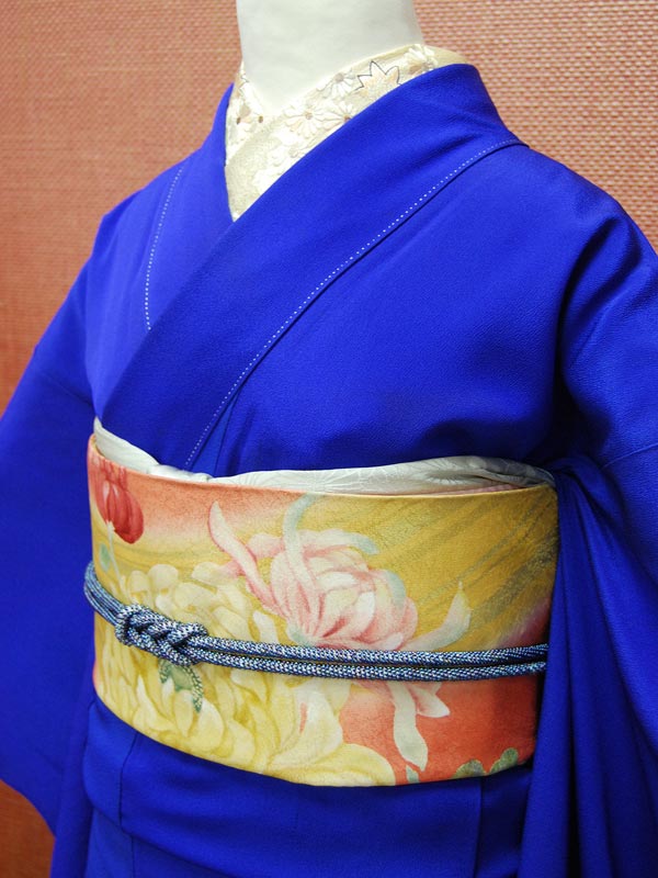 綺麗な青地に幻想的な菊文様訪問着 | kimono sarasa