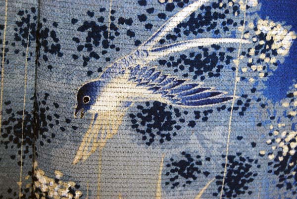 絽縮緬 青地鳥文様色留袖 | kimono sarasa
