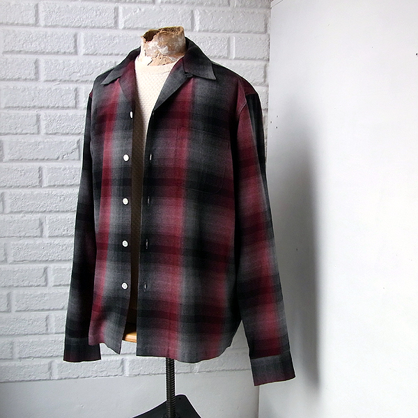 ワコマリア 60s OMBRAY CHECK OPEN COLLAR SHIRT - www