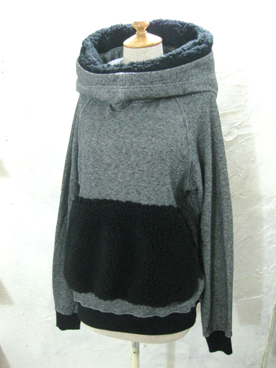 banal chic bizarre 名作 ボアパーカー archive 希少 banal chic bizarre バナルシックビザール】黒スウェット×ボア