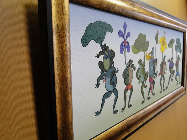 絵画　バリ絵画　カエル 楽天市場】BALI ドットアート/[バイクかえる] 60×80cm 送料無料