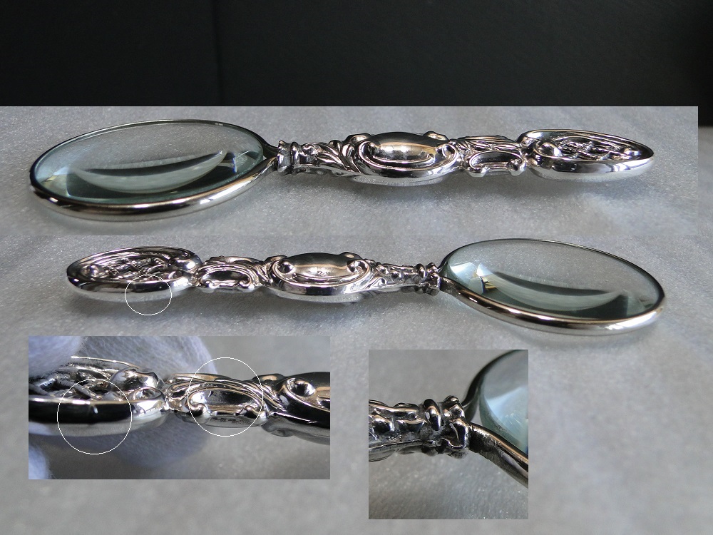 純銀製のハンドルの虫眼鏡 ルーペ イギリス 1899年-ご購入商品