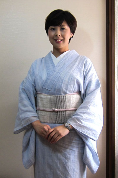 ♡ 美品 小千谷縮 居敷当付 三越誂え 水色♡ 楽天市場】小千谷縮（着物