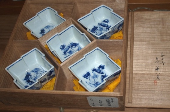 茶道具　華中亭道八造　染付　漢詩花文　湯冷まし　M R4164 茶道具 華中亭道八造 染付 漢詩花文 湯冷まし M R4164 茶道具 華中