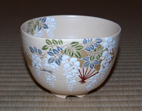 藤谷芳哉 仁清写 藤絵茶碗 | 茶道具 小西康のぶろぐ