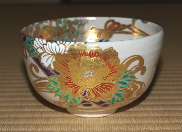 作家物　陶芸家　宮川香雲　竜谷焼　仁清写　花筏絵　茶碗　金彩 宮川香雲 仁清写 花筏茶碗 | 茶道具 小西康のぶろぐ