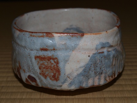 利茶土ミルグリム 鼠志野 角皿 鼡志野茶道具裏千家 共箱あり 波