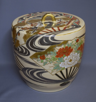 送料込【逢絢亭】茶道具 茶碗 京焼 仁清 浪越の富士 真葛（宮川）香斎 共箱入り 真葛焼 宮川香斎 仁清写 扇流し水指 即中斎 | 茶道具 小西康のぶろぐ