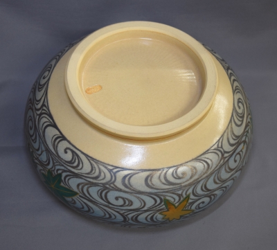 清閑寺窯 杉田祥平 色絵仁清 銀波に青楓画水指 | 茶道具 小西康のぶろぐ