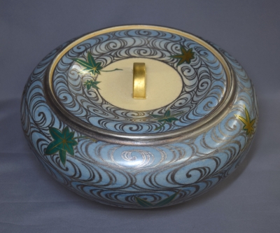 清閑寺窯 杉田祥平 色絵仁清 銀波に青楓画水指 | 茶道具 小西康のぶろぐ