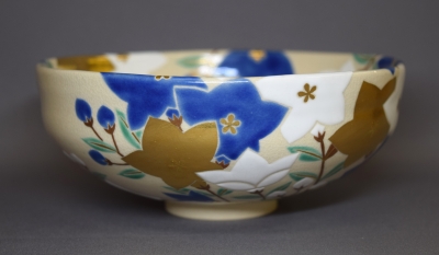 永楽善五郎 即全 仁清写 桔梗絵平茶碗 坐忘斎御家元 | 茶道具 小西康の