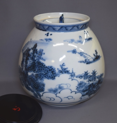 膳所焼、芋頭水指