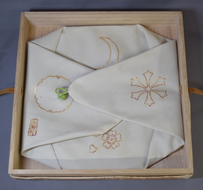 茶道具 萩井一司作 素銅青海盆 丸盆 共箱 C 5369 茶道具 萩井一